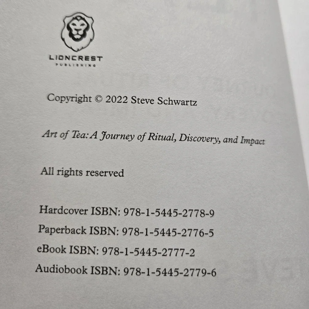 Steve Schwartz Art of Tea Hardcover Book 2022 Ritual Discovery‎